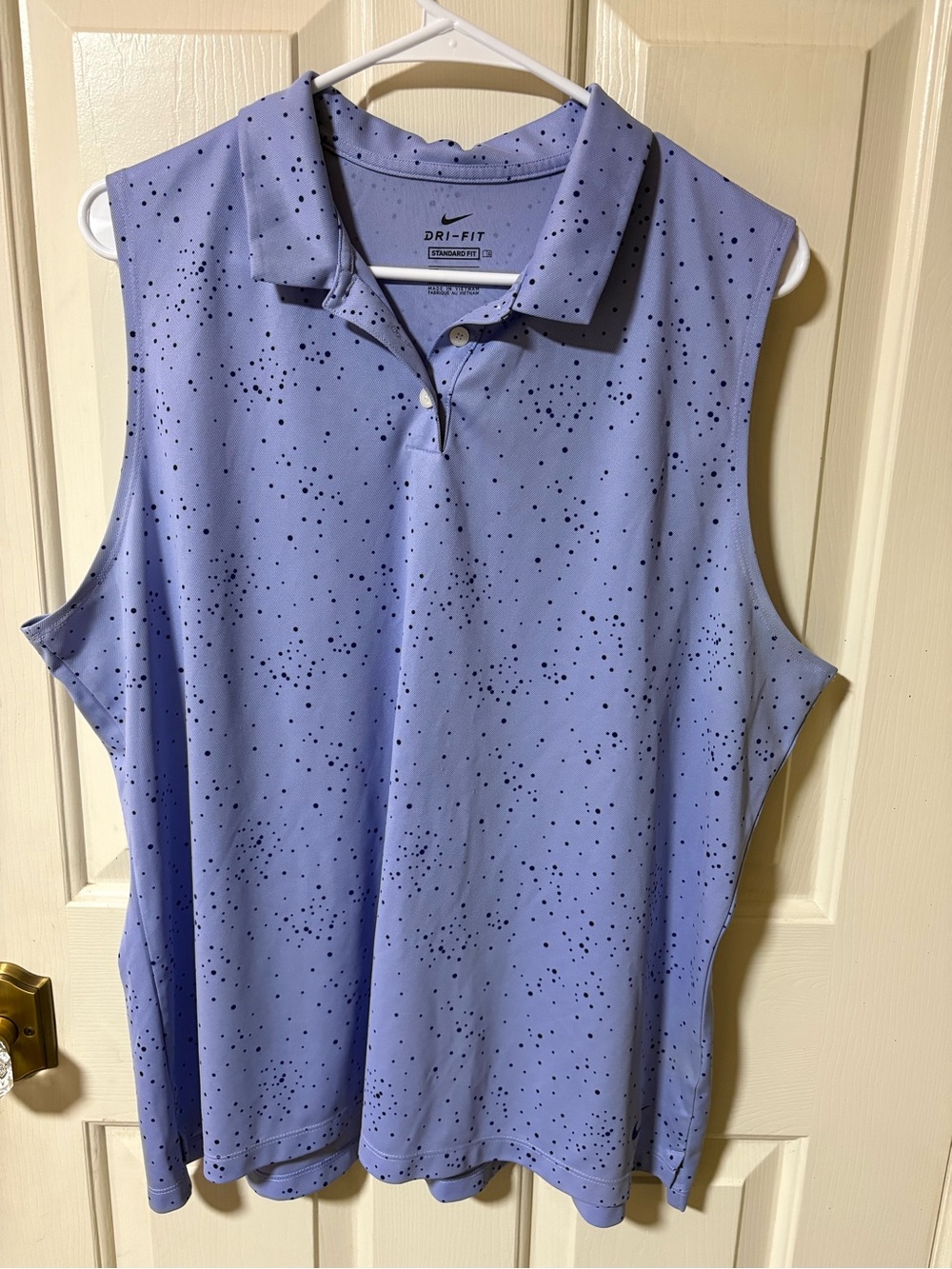 Nike Dri-FIT Sleeveless Polo Tank - Periwinkle with Navy Speckle Sz.XXL